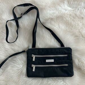 Baggallini Black Crossbody Bag with Silver Accents